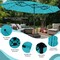 Outdoor 15 Feet Double-Sided Umbrella with Solar LED Lights for Patio